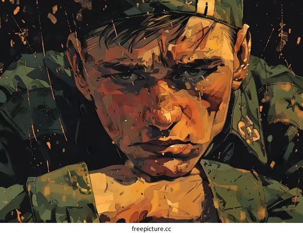 Portrait of a young soldier