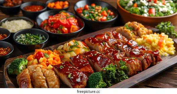 A table full of delicious food.