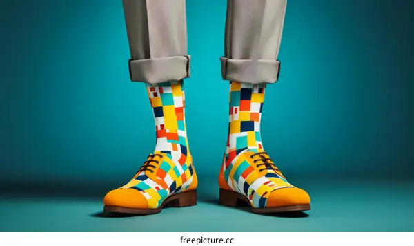 Colorful Socks and Geometric Shoes