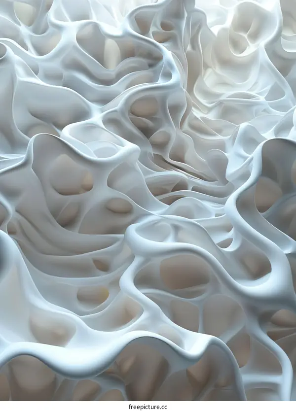 Abstract White Organic Form Design