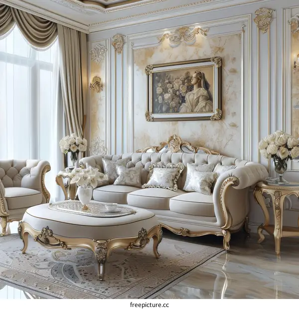 Elegant Interior Design of a Living Room