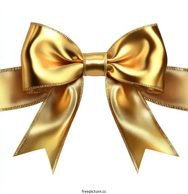 Golden Satin Ribbon Bow Decoration