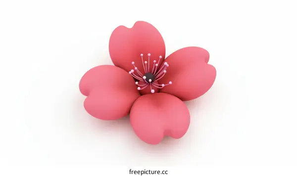 A 3D rendering of a pink cherry blossom