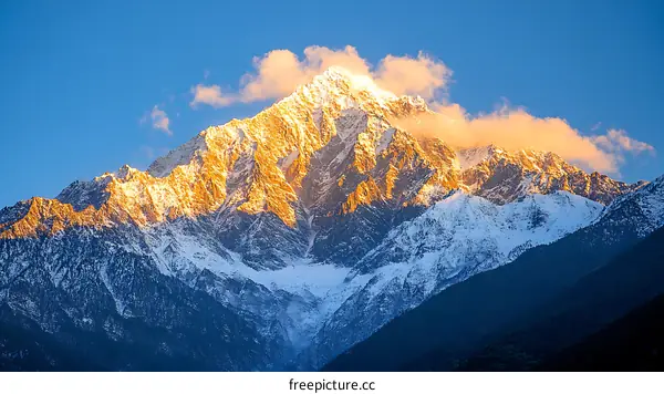 Majestic Mountain Peaks at Sunrise
