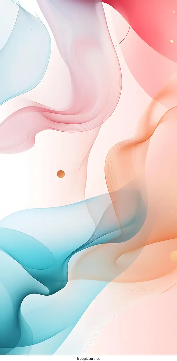 Abstract Background with Wavy Lines and Colorful Shapes