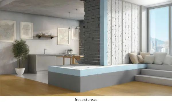 Modern Apartment Interior Design with Insulation