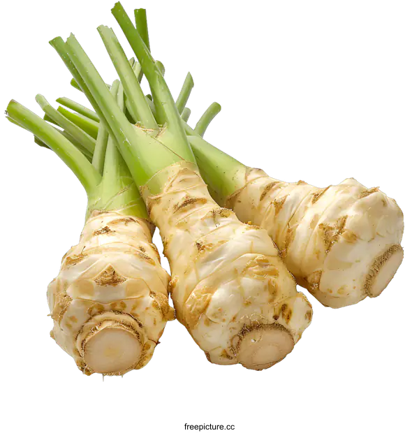 [Transparent Background PNG]Three Chinese celery roots