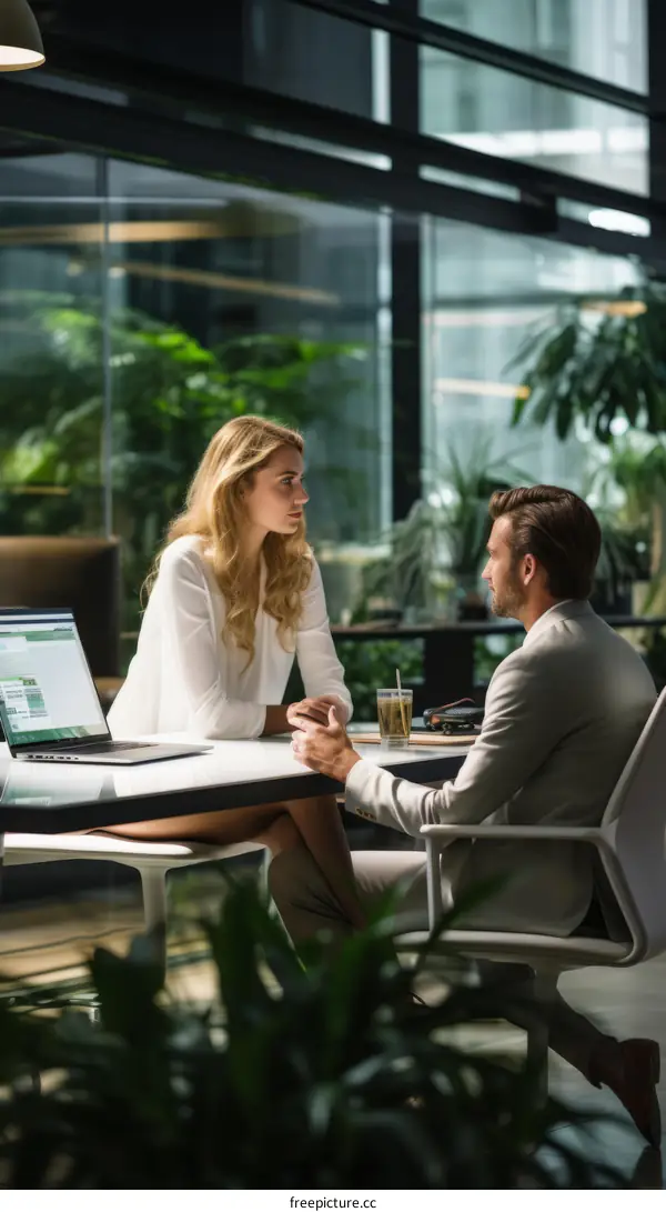 Business meeting in modern office space