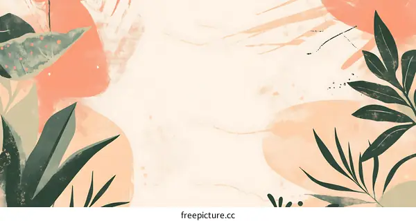 Abstract Tropical Leaves Background Illustration