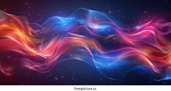 Abstract Colorful Fluid Flowing Design