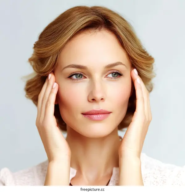 Close-up Portrait of a Beautiful Woman with Healthy Skin
