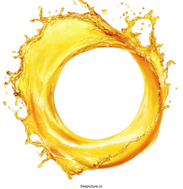[Transparent Background PNG]Orange Juice Splashing Circle Design