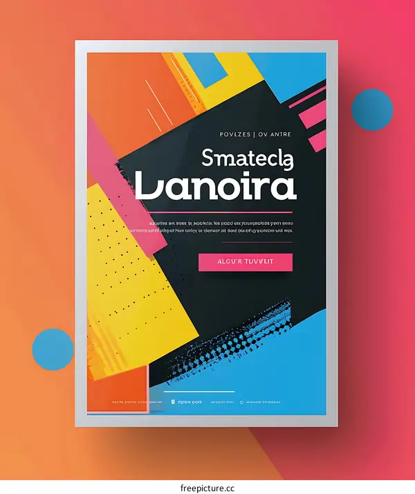 Abstract Geometric Shapes Poster with Text