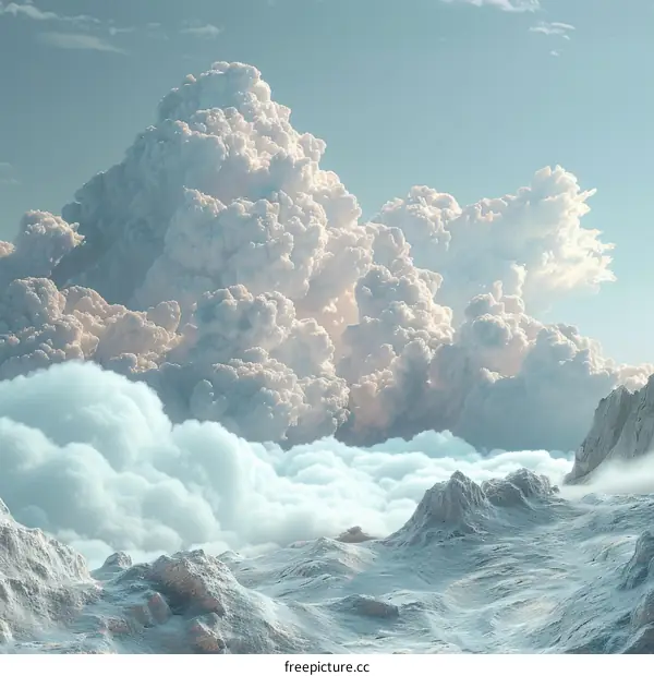 Glaciers And Cumulus Clouds
