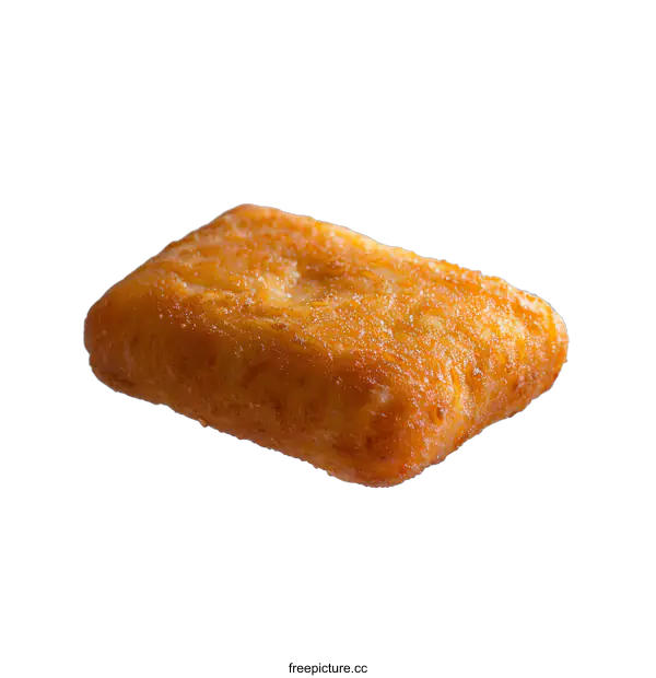 [Transparent Background PNG]A single golden brown hash brown floating on a white background