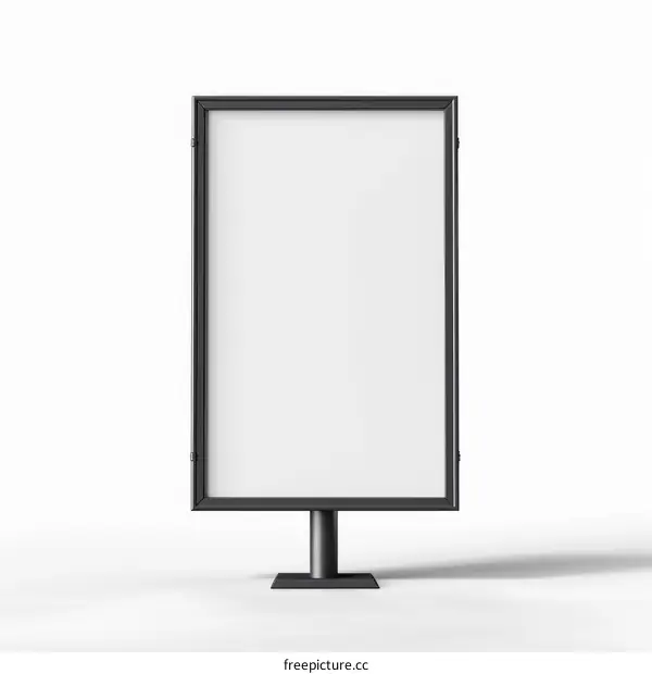 Black Blank Billboard Mockup Isolated on White