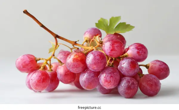Closeup of Fresh Red Grapes