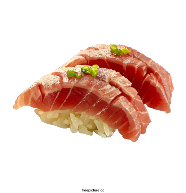 [Transparent Background PNG]Two Pieces of Tuna Nigiri Sushi
