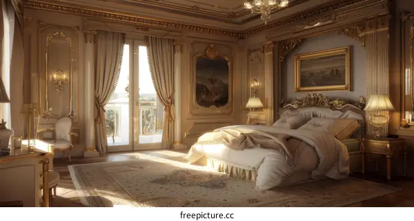 Luxury Golden Bedroom Interior Design