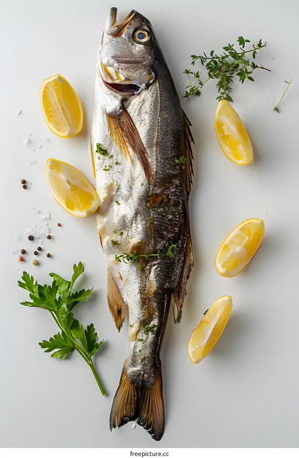 Grilled Fish on White Table