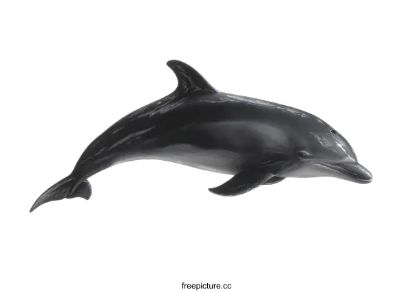 [Transparent Background PNG]Dolphin in the Air Black and White Photo