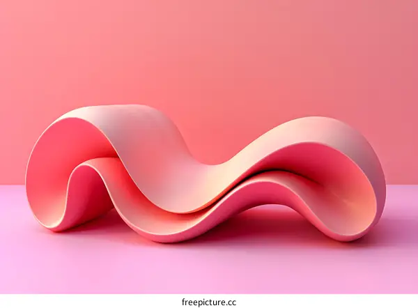 Abstract Pink Sculpture on Pink Background
