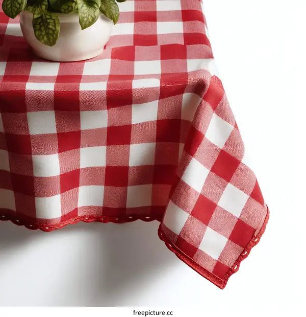 Red and White Gingham Tablecloth