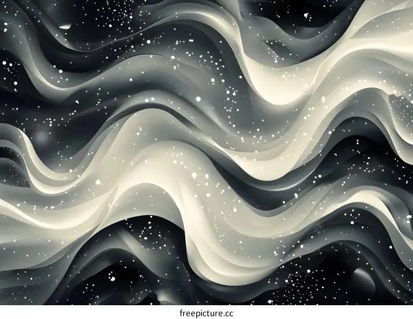 Black and white abstract waves background