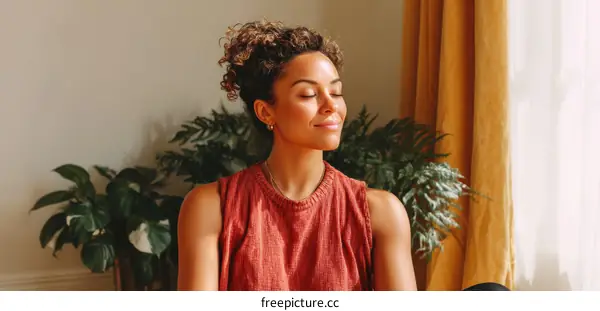 Relaxing Woman in a Cozy Interior