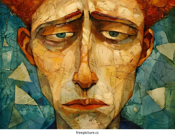 Portrait of a man with red hair and green eyes