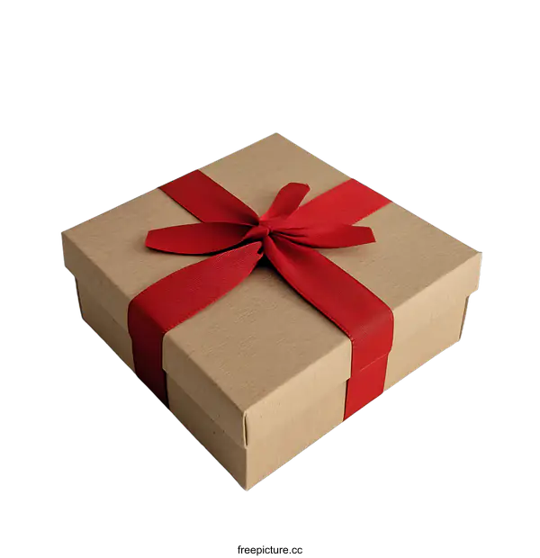 [Transparent Background PNG]Red Ribbon Gift Box on transparent background