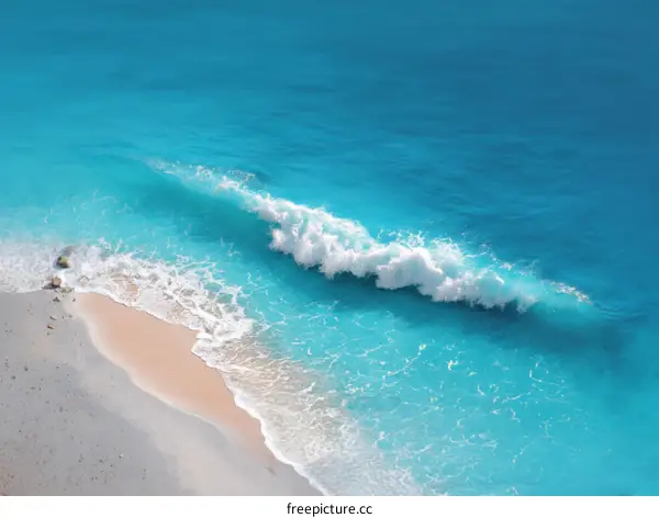 Stunning Turquoise Ocean Waves Crashing on a Pristine Beach
