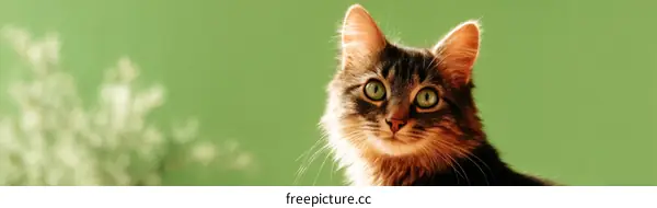 Close-up Portrait of a Domestic Cat