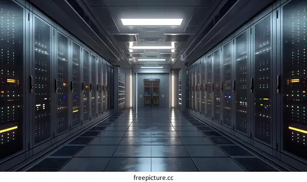 Modern Server Room Interior Design, Technology and Data Center