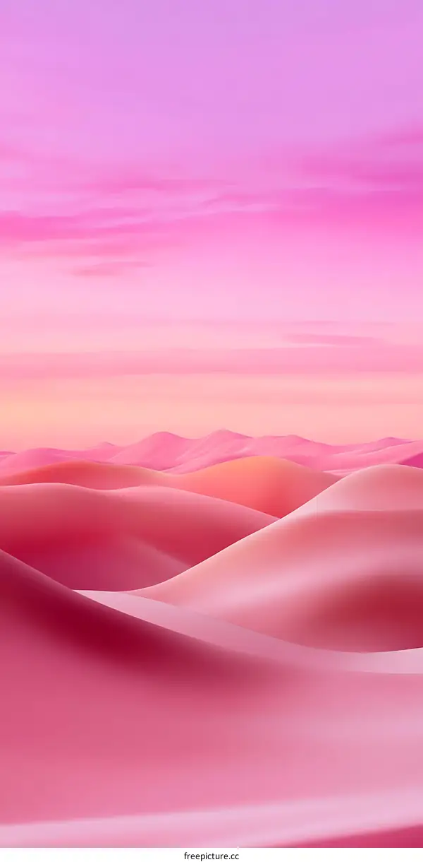 Abstract Pink Desert Landscape Illustration
