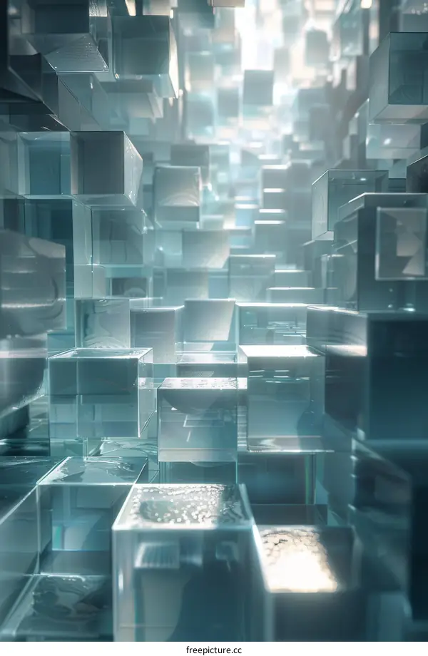 Water Cubes: Abstract Glass Reflections