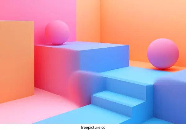 Abstract Minimalist 3D Background with Pastel Colors