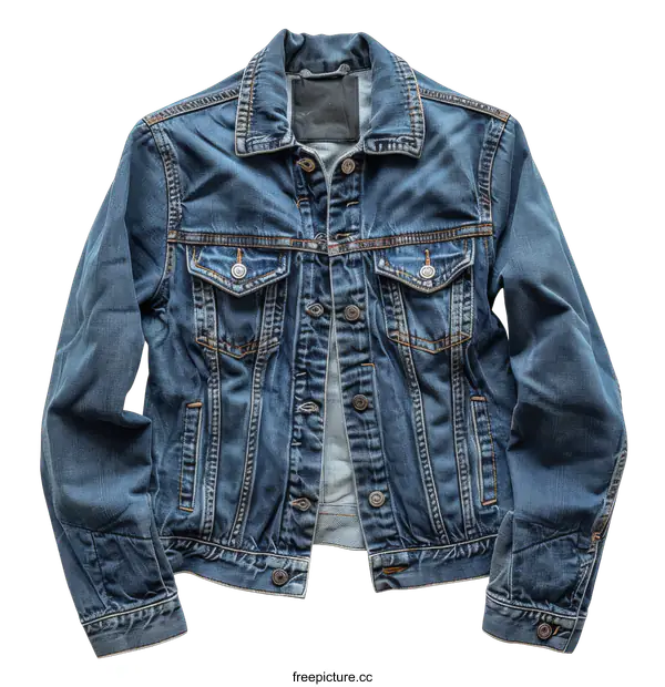 [Transparent Background PNG]Blue denim jacket isolated on transparent background