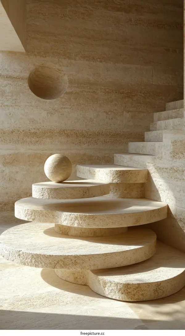 Abstract Stone Staircase Design