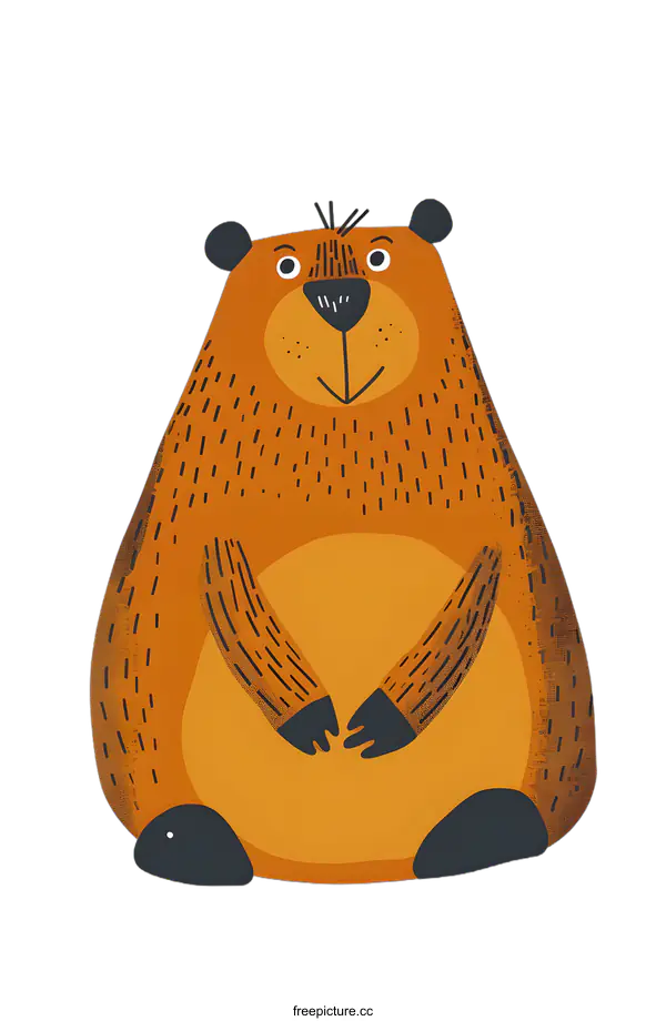 [Transparent Background PNG]Cute Cartoon Brown Bear Illustration