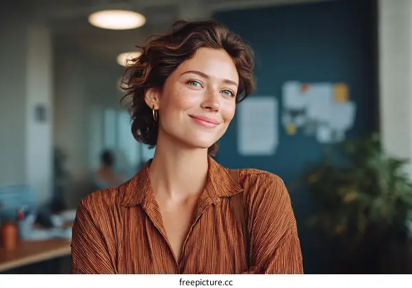 Confident Woman in Office Setting