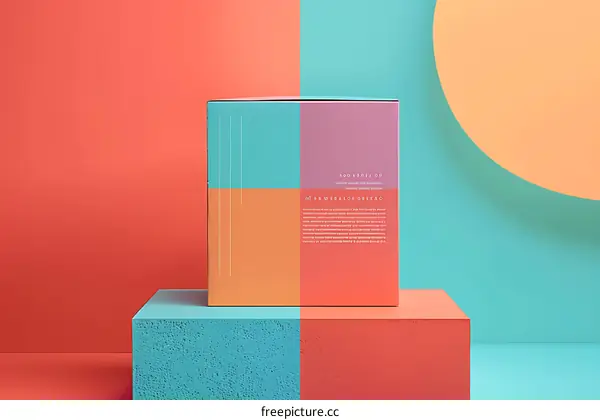 Abstract Box Mockup with Colorful Geometric Shapes
