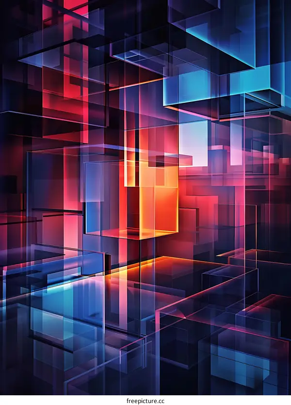 Abstract Geometric Background with Colorful Cubes