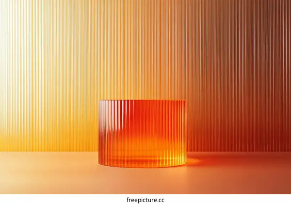 Abstract Geometric Orange Product Display