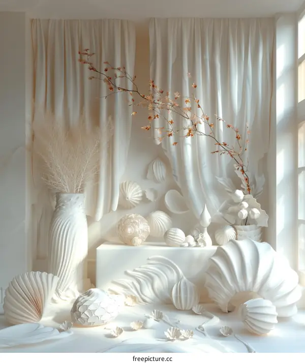 Elegant White Still Life Arrangement