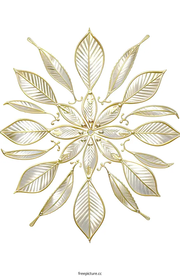 Golden leaves form a symmetrical mandala pattern.