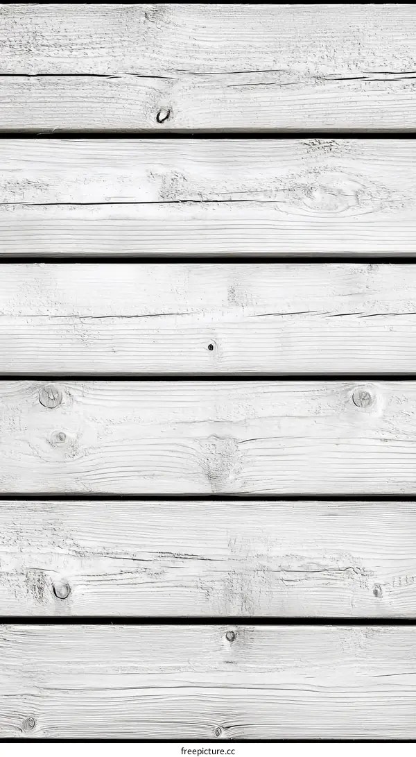 White Wooden Planks Texture Background
