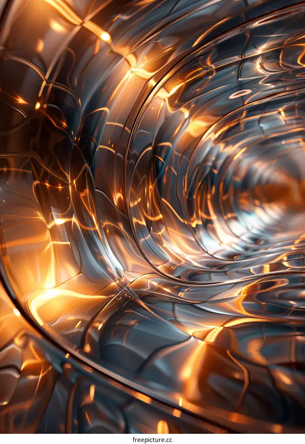 Abstract Futuristic Metal Tunnel