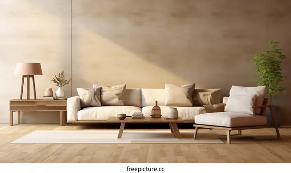 Natural Textures Accentuate a Bright and Airy Living Room