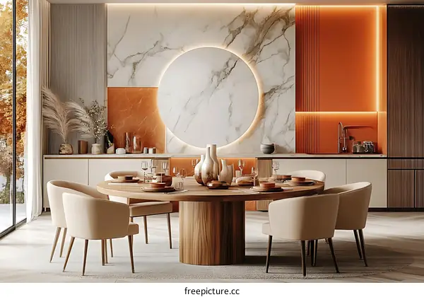 Modern Dining Room Interior Design Illustration